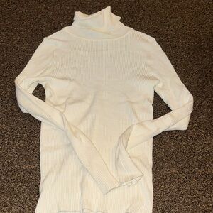 Fashion Nova Cream Ribbed Turtleneck